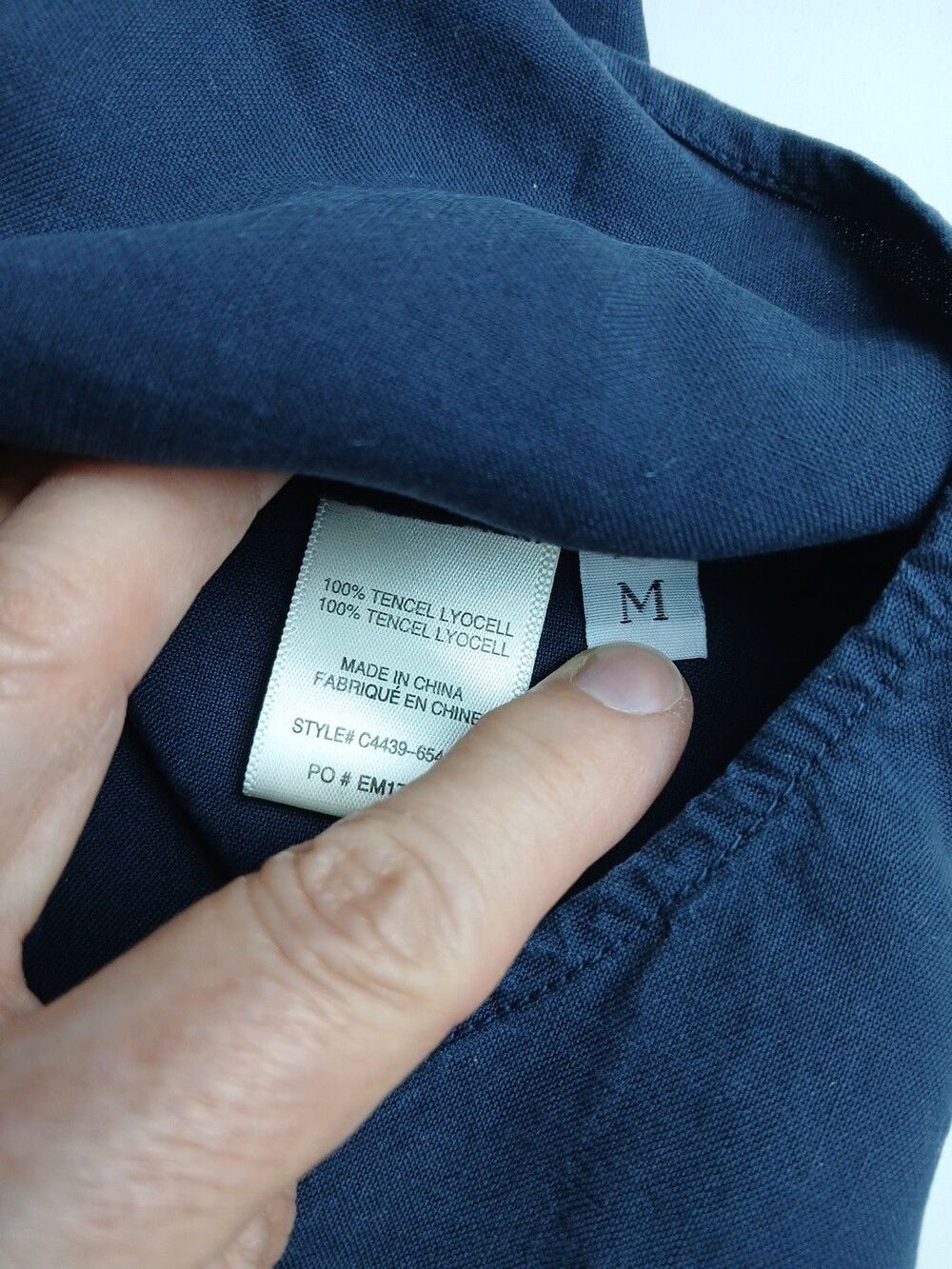 Cloth & Stone Shirt Women Medium Blue Tencel Hidden Button Front Long Sleeve Top - Picture 9 of 9